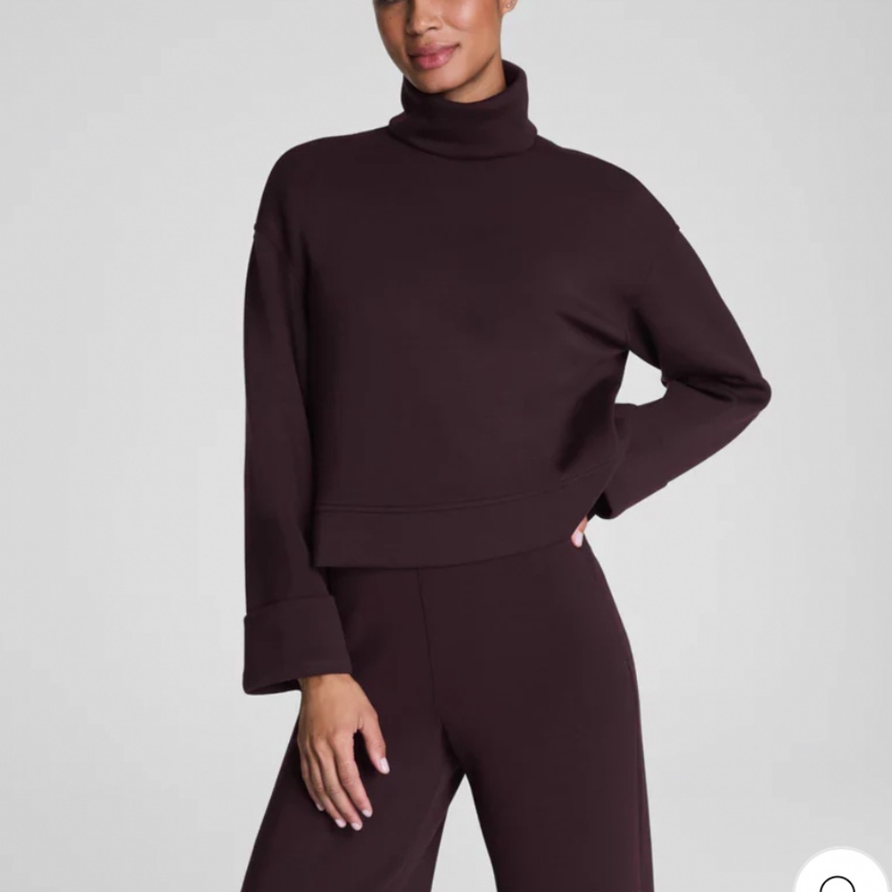 Spanx AirEssentials Turtleneck Sweater Truffle Brown